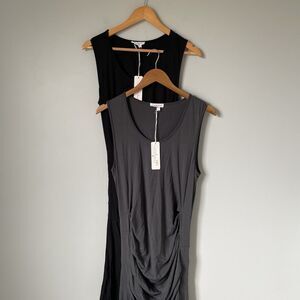 Ingrid & Isabel Maternity Dress Sleeveless Gray Black Lot of 2 Women's Large NWT